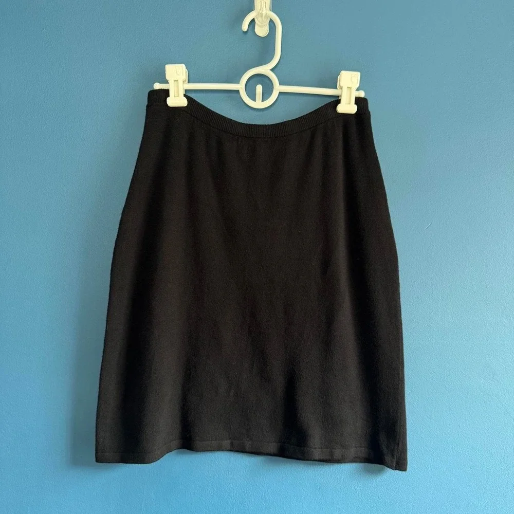 Vintage Knit Mini Skirt Women's Size Medium Black Shapefx Newport News NWT 90s - Picture 1 of 8